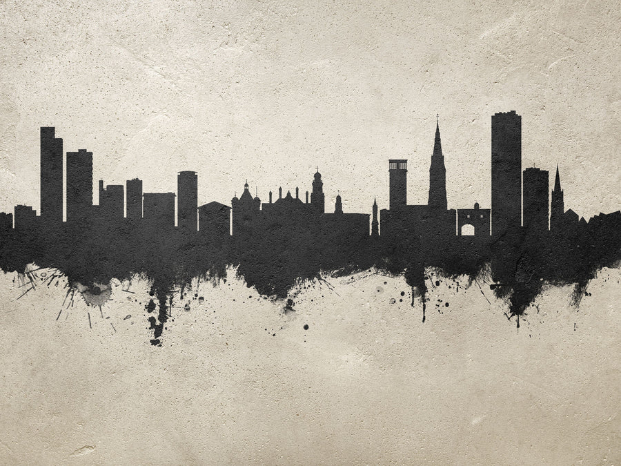 Leicester England Skyline Concrete Mural Wallpaper