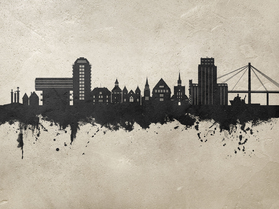 Stavanger Norway Skyline Concrete Mural Wallpaper