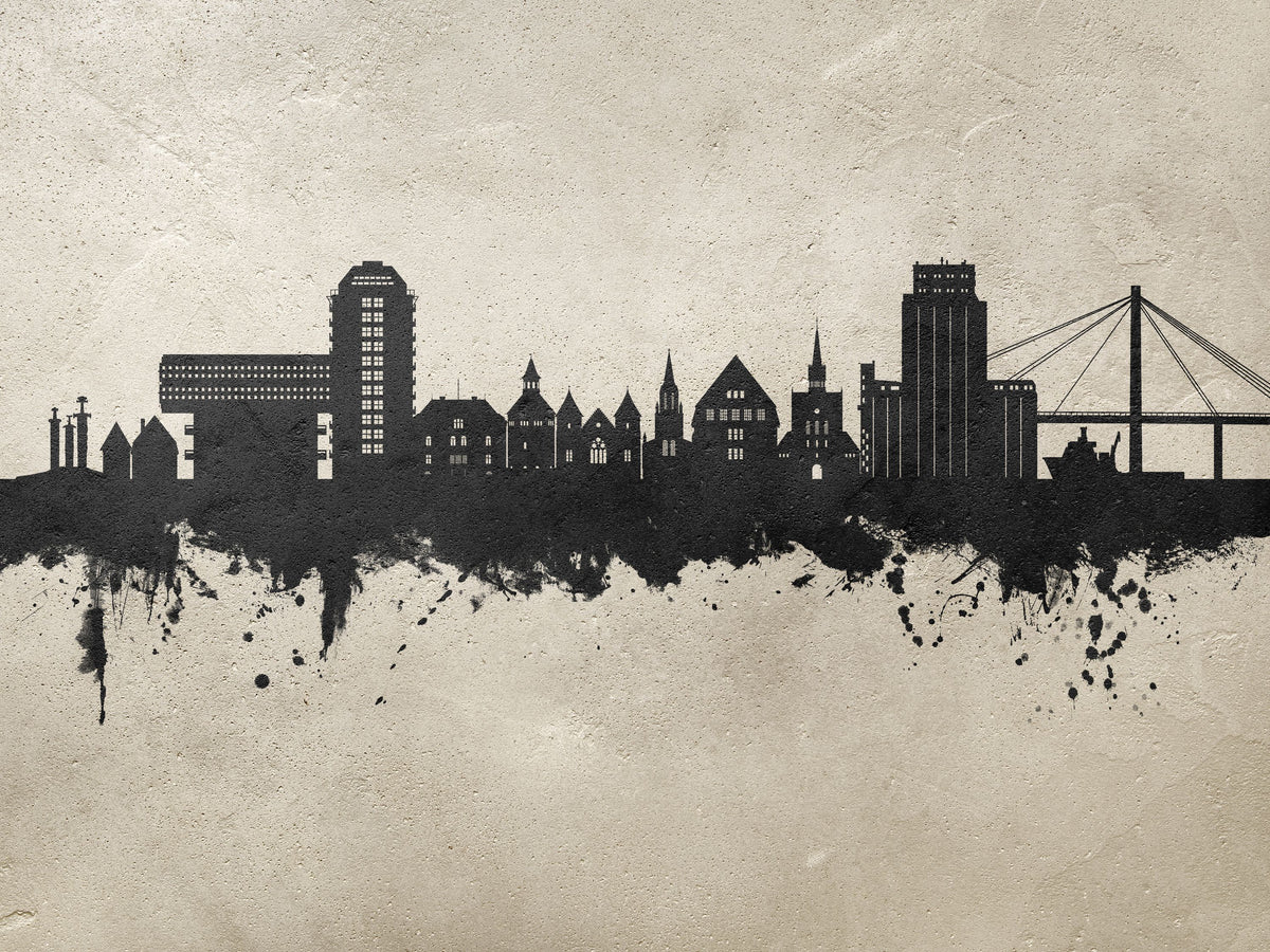 Stavanger Norway Skyline Concrete Mural Wallpaper - pure wallpaper artwork