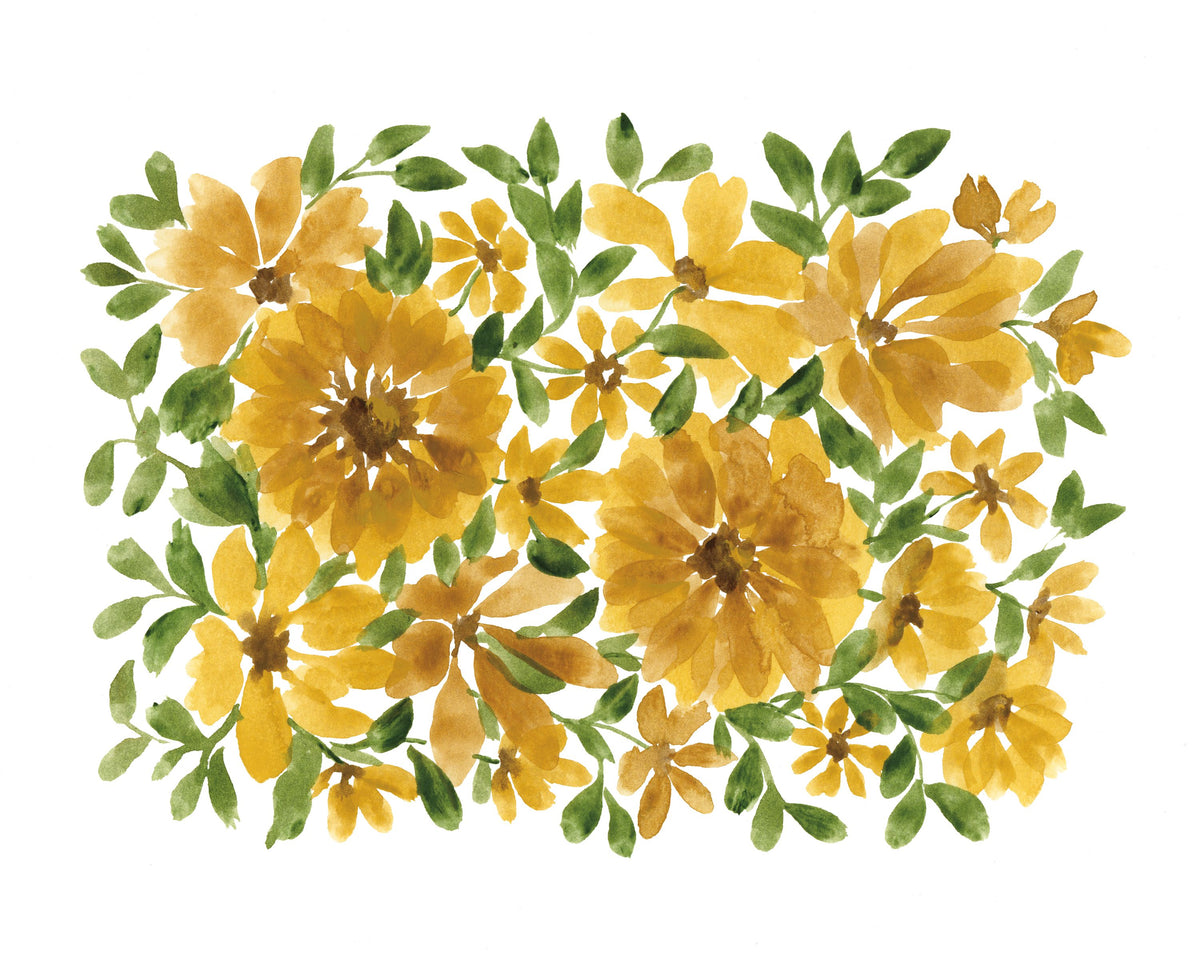Sunflower Blooms Mural Wallpaper - Warm Tone - pure wallpaper artwork