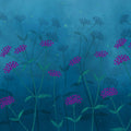 Twilight Garden Mural Wallpaper - Blue Tone - pure wallpaper artwork