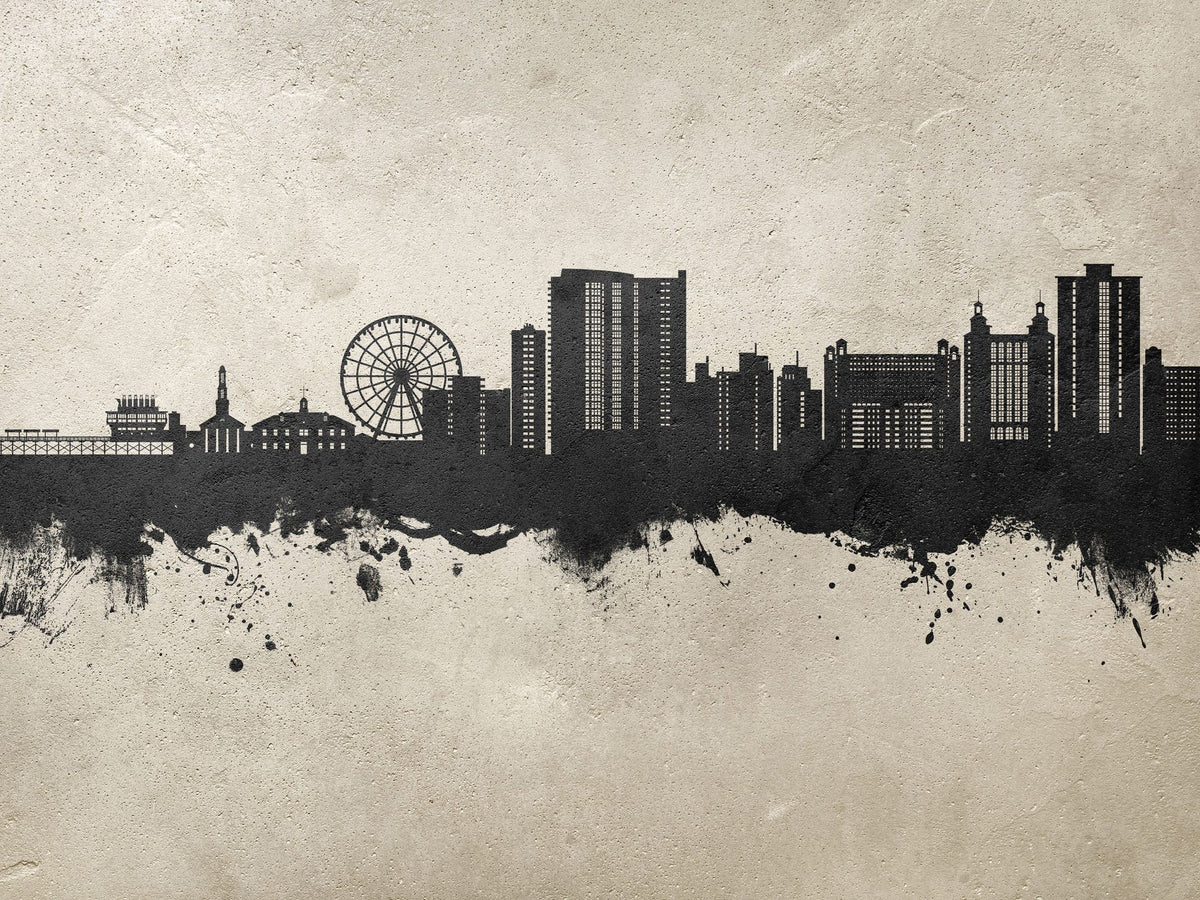 Myrtle Beach South Carolina Skyline Concrete Mural Wallpaper - pure wallpaper artwork