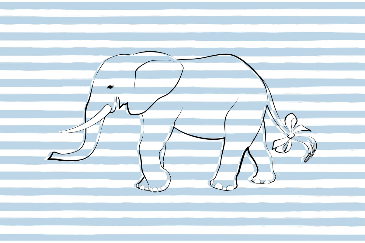 Stripe Elephant Mural Wallpaper - pure wallpaper artwork