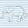 Stripe Elephant Mural Wallpaper - pure wallpaper artwork