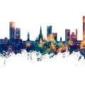 Salford England Skyline Blue & Bronze Mural Wallpaper - pure wallpaper artwork