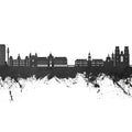 Rennes France Skyline Black & White Mural Wallpaper - pure wallpaper artwork