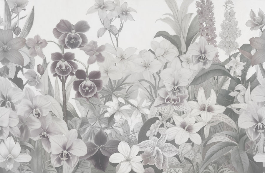 The Tenderness of Orchids, Washed Mural Wallpaper