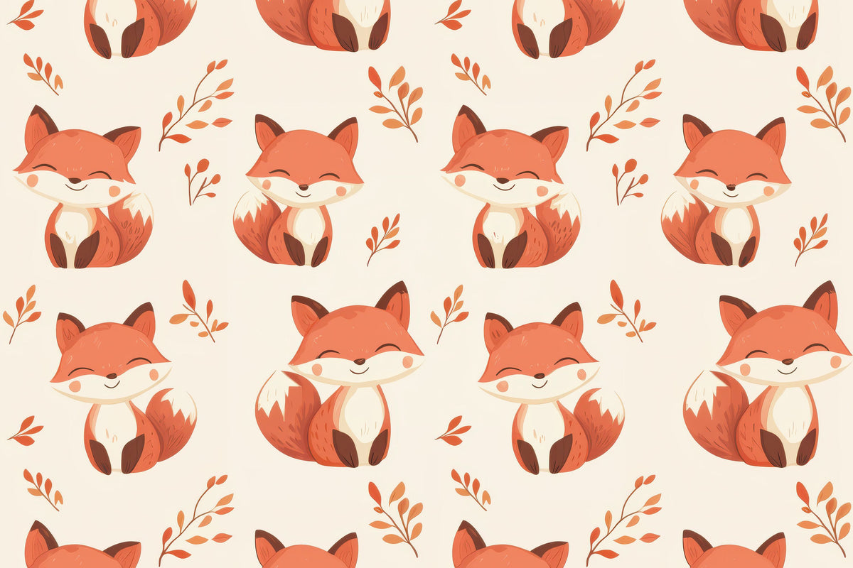 Smiling Foxes Mural Wallpaper - pure wallpaper artwork