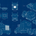 Truck Blueprint Mural Wallpaper - pure wallpaper artwork