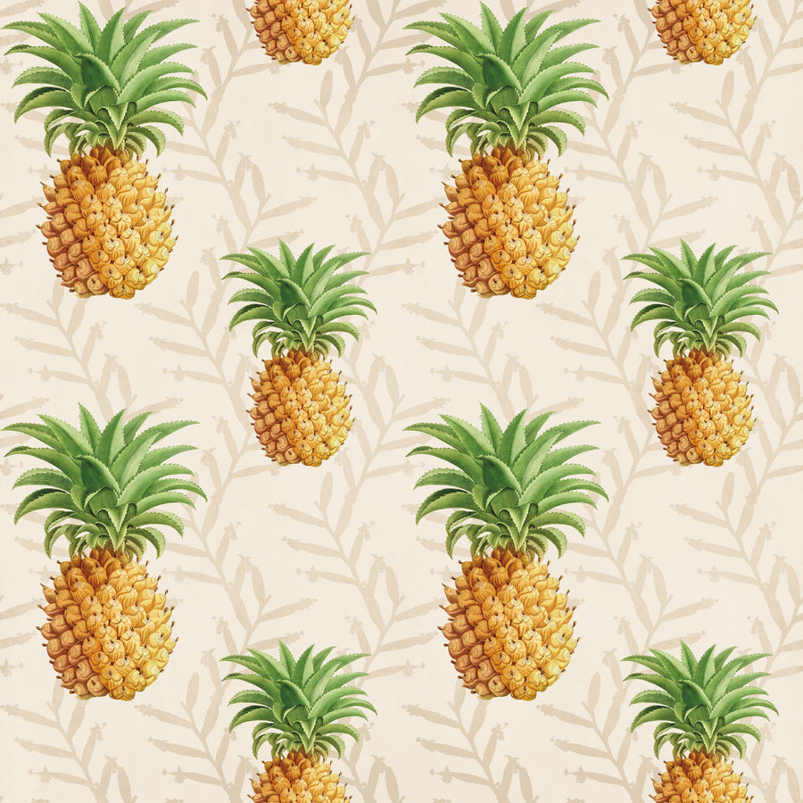 Pineapple Paradise White Mural Wallpaper