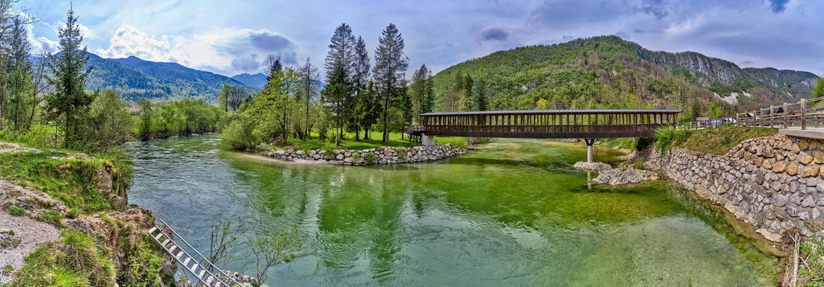 Mountain Bridge Serenity Mural Wallpaper - pure wallpaper artwork