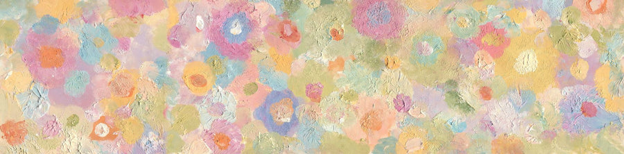 Painted Mural Wallpaper – Illustration Wall Mural – Happy Oil Painted Flowers, Warm Pink printable artwork