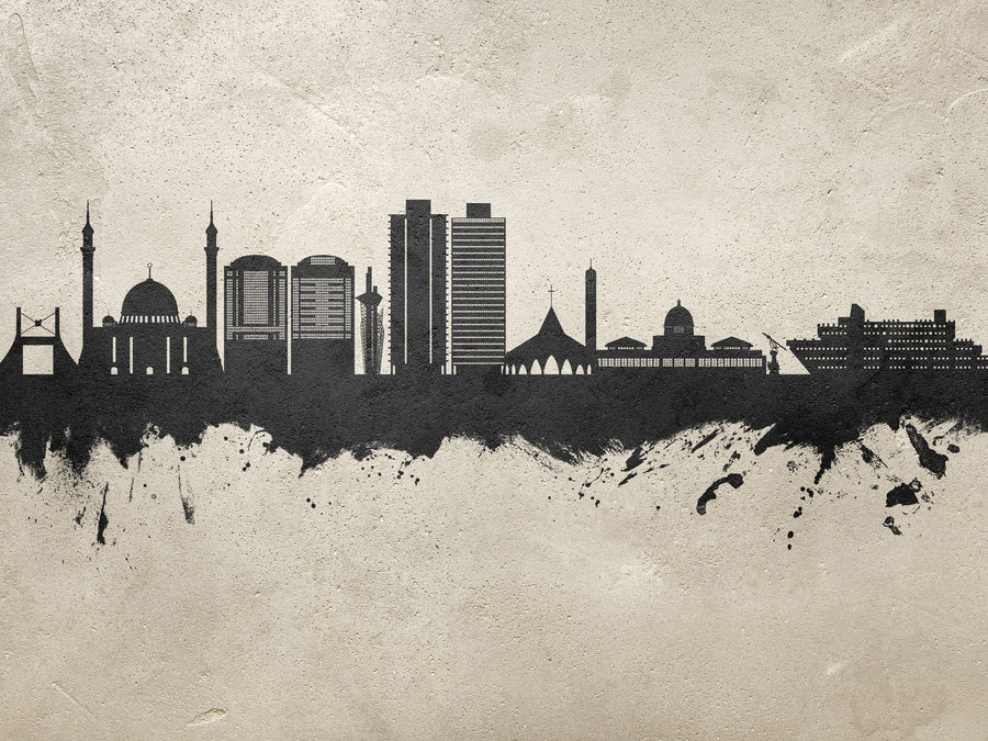 Abuja Nigeria Skyline Concrete Mural Wallpaper
