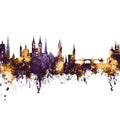 Würzburg Germany Skyline Purple & Gold Mural Wallpaper - pure wallpaper artwork