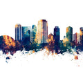 St Petersburg Florida Skyline Blue & Bronze Mural Wallpaper - pure wallpaper artwork