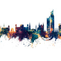 Karachi Pakistan Skyline Blue & Bronze Mural Wallpaper - pure wallpaper artwork