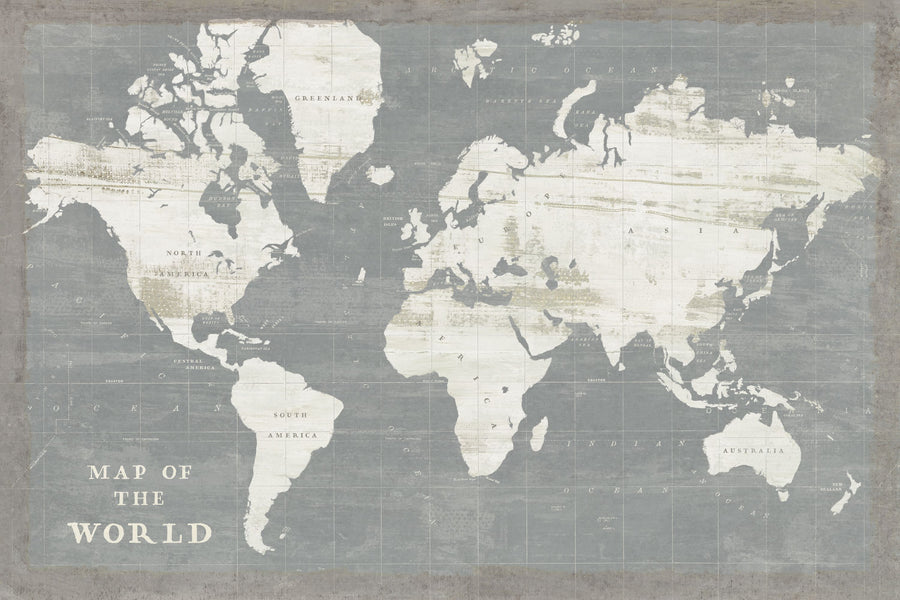 Slate World Map Mural Wallpaper