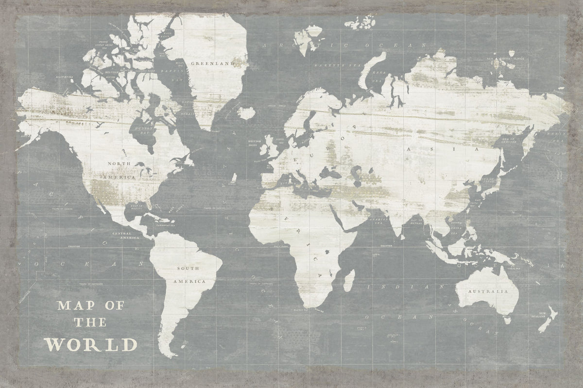 Slate World Map Mural Wallpaper - pure wallpaper artwork