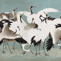 Japanese Flock of Cranes, Calm Ocean Mural Wallpaper - pure wallpaper artwork