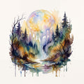 Forest Grove - Watercolor Landscape Series Mural Wallpaper - pure wallpaper artwork