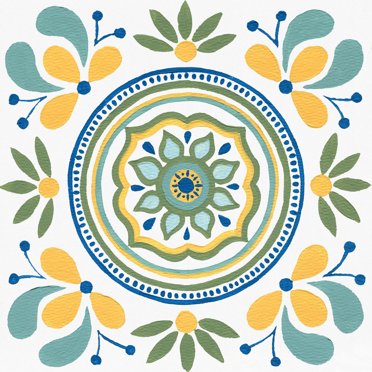 Tex Mex Mandala Tile IV Mural Wallpaper - pure wallpaper artwork