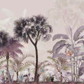 Tropical Forest Strolls Light Purple Mural Wallpaper - pure wallpaper artwork