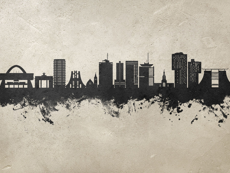 Accra Ghana Skyline Concrete Mural Wallpaper