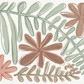 Fern and Flower Lines Mural Wallpaper - pure wallpaper artwork
