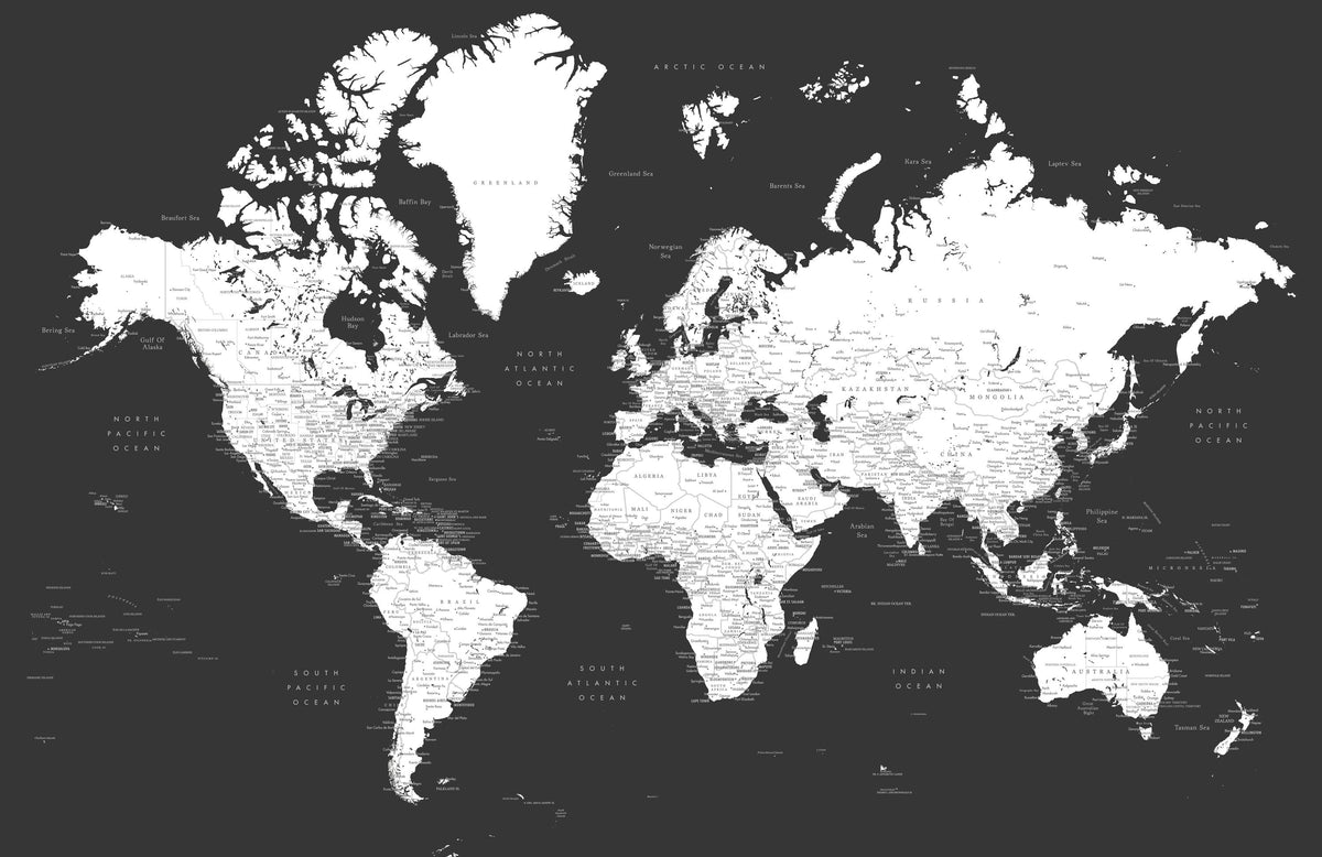 World Map Cities - Milo Mural Wallpaper - pure wallpaper artwork