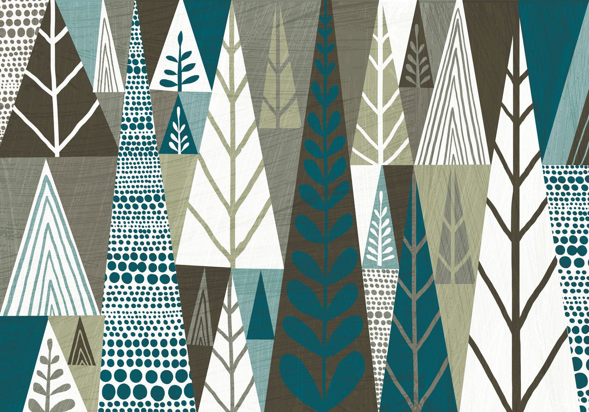 Geometric Forest Mural Wallpaper - pure wallpaper artwork