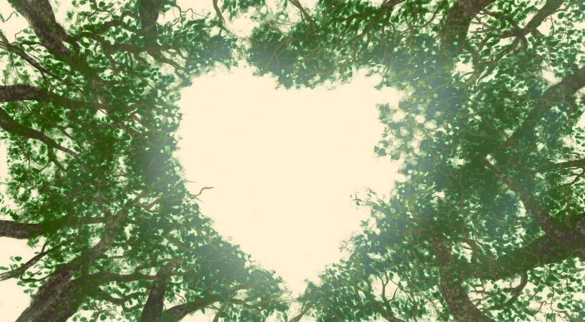 Treetop Heart Mural Wallpaper - pure wallpaper artwork