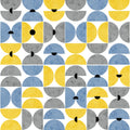 Homley Retro Shapes, Blue Mural Wallpaper - pure wallpaper artwork