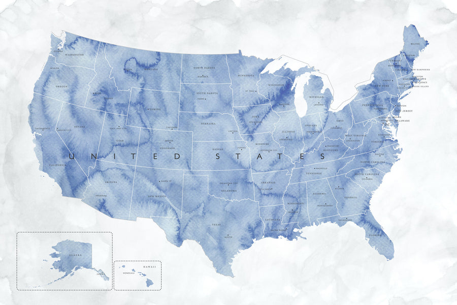 US State Map - Iria Wash Mural Wallpaper