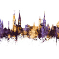 Halberstadt Germany Skyline Purple & Gold Mural Wallpaper - pure wallpaper artwork