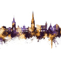Perth Scotland Skyline Purple & Gold Mural Wallpaper - pure wallpaper artwork