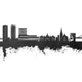 Umeå Skyline Black & White Mural Wallpaper - pure wallpaper artwork