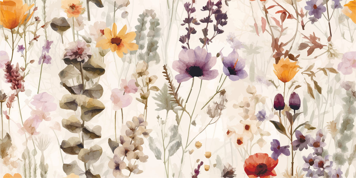 Wild Meadow Mural Wallpaper - pure wallpaper artwork