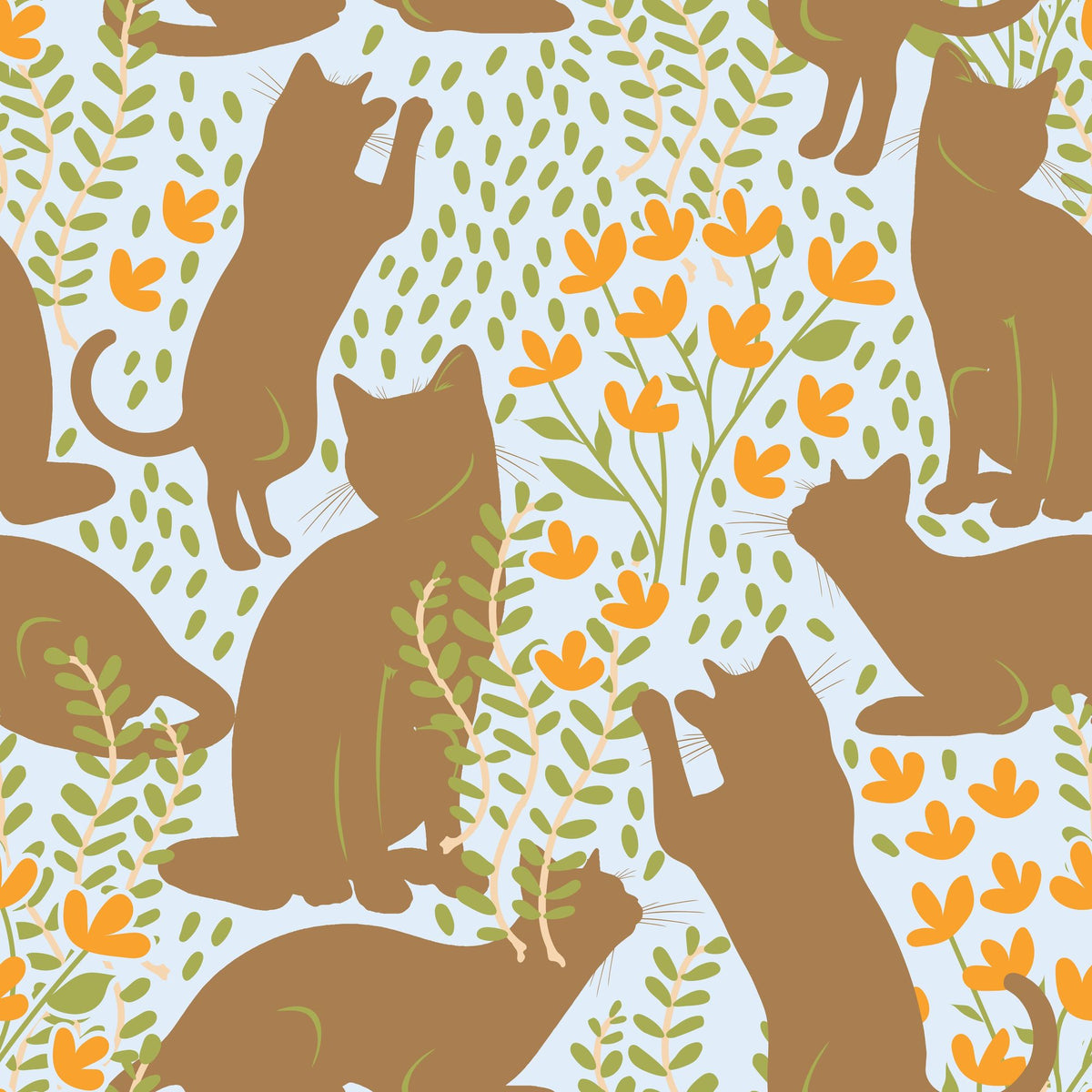 Hunters in the Garden, Sky & Beige Mural Wallpaper - pure wallpaper artwork