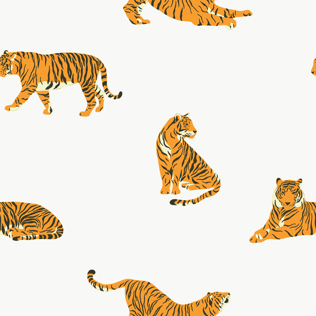 Tiger Play Mural Wallpaper - pure wallpaper artwork
