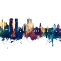 Lima Peru Skyline Blue & Bronze Mural Wallpaper - pure wallpaper artwork