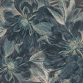 Peony Study - Midnight Teal Mural Wallpaper - pure wallpaper artwork