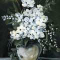 White Flowers in Vase Mural Wallpaper - pure wallpaper artwork