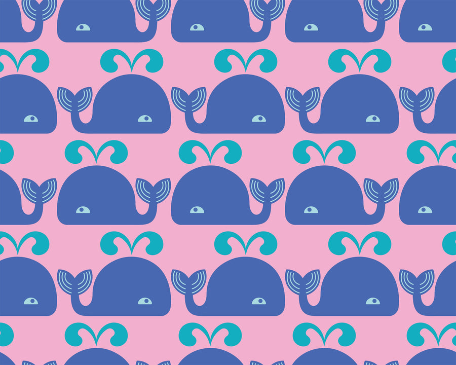 Wandering Whales Mural Wallpaper