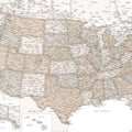 US Map Detailed - Loui Mural Wallpaper - pure wallpaper artwork