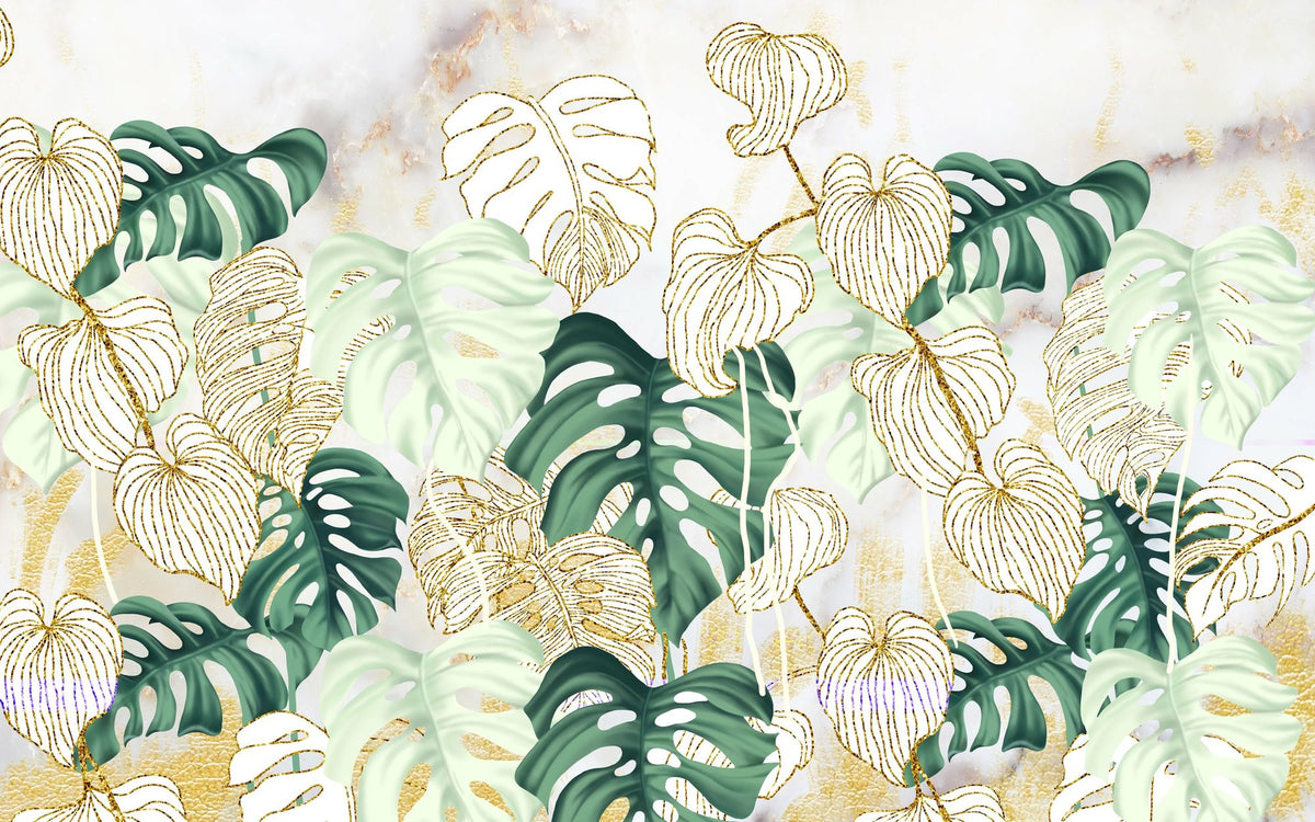 Weird Leaves Mural Wallpaper - pure wallpaper artwork