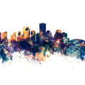 New Orleans Louisiana Skyline Blue & Bronze Mural Wallpaper - pure wallpaper artwork