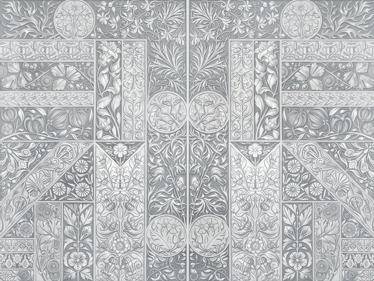 Flower Collection, Gray Mural Wallpaper - pure wallpaper artwork