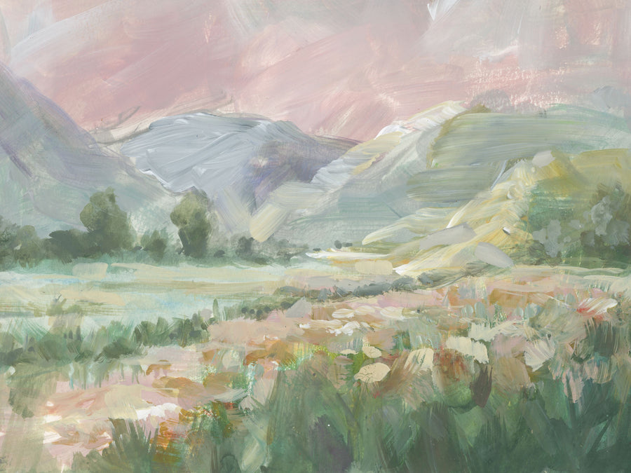 Field of Pink Flowers Mural Wallpaper