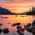 Cascade Mountains Sunset Mural Wallpaper - pure wallpaper artwork