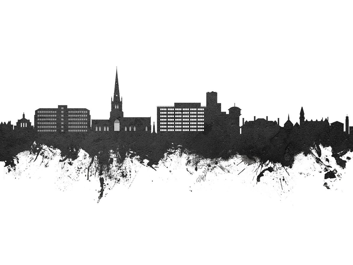 Solihull England Skyline Black & White Mural Wallpaper - pure wallpaper artwork